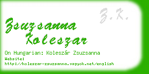 zsuzsanna koleszar business card