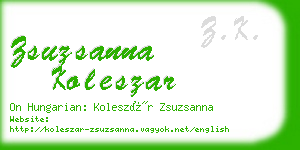 zsuzsanna koleszar business card